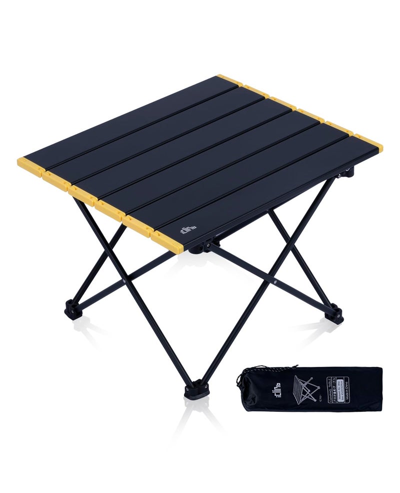 iClimb Ultralight Compact Camping Folding Table with Carry Bag (Black - S) - Image 1